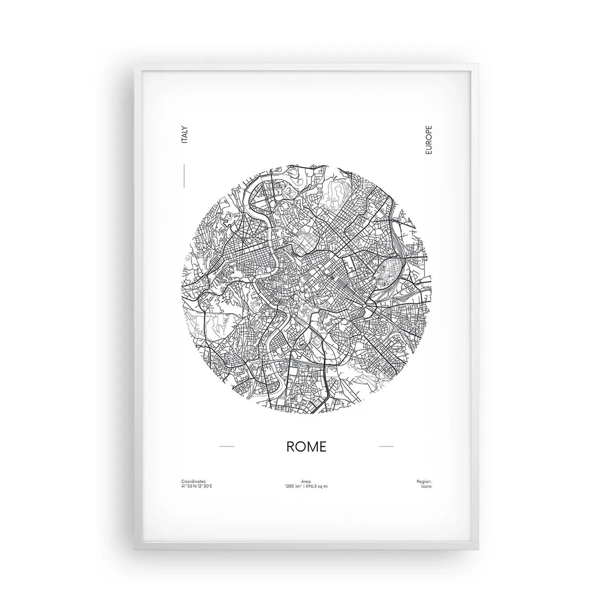 Poster in een witte lijst - Anatomie van Rome - 70x100 cm