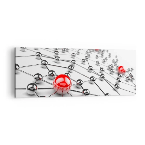 Schilderen op canvas - Zilverachtig web - 140x50 cm