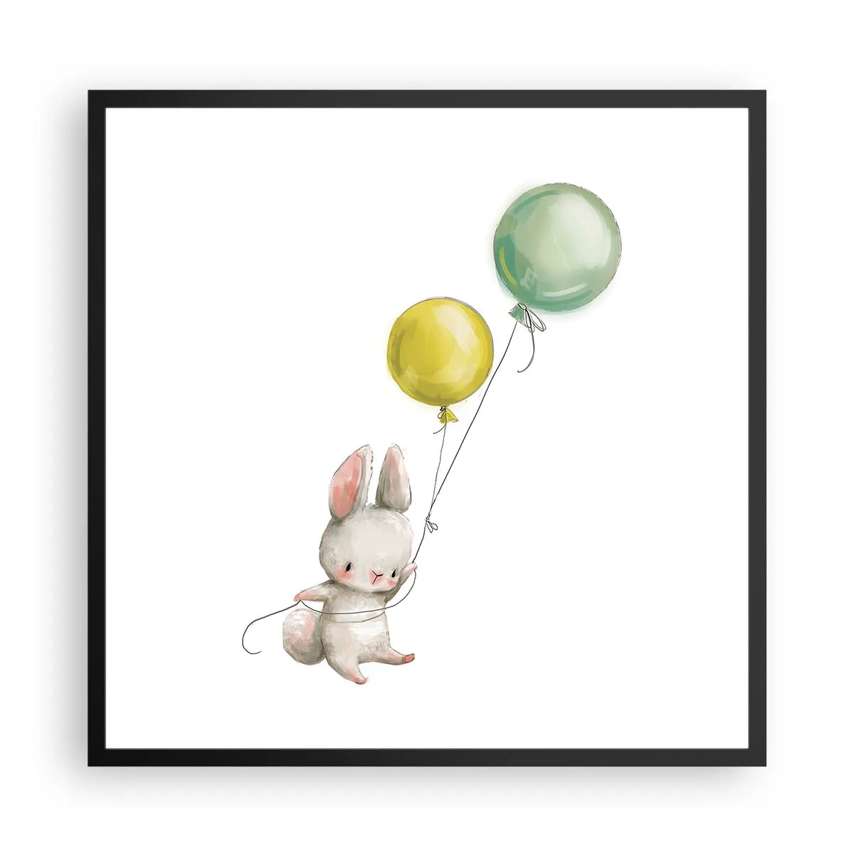 Poster in een zwarte lijst - Ik ga ook vliegen! - 60x60 cm