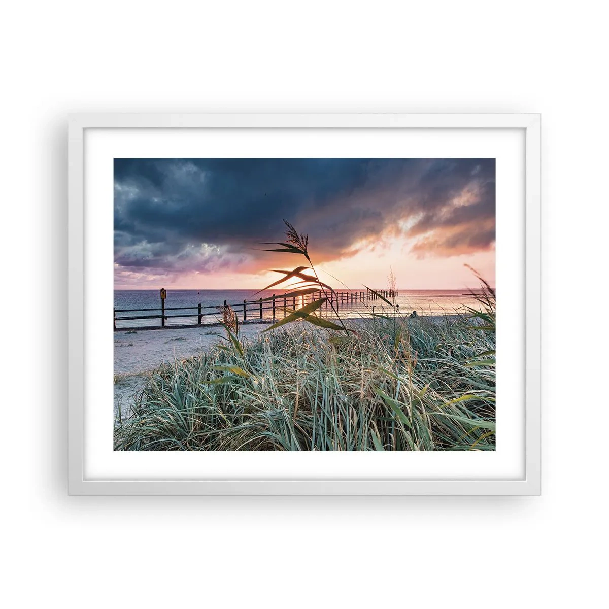 Poster in een witte lijst - Het gaat niet met de wind mee - 50x40 cm