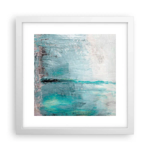 Poster in een witte lijst - Horizontaal in blauw - 30x30 cm