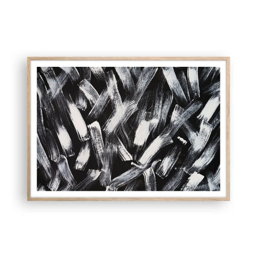 Een poster in een licht eiken lijst - Abstractie in de industriële spirit - 100x70 cm