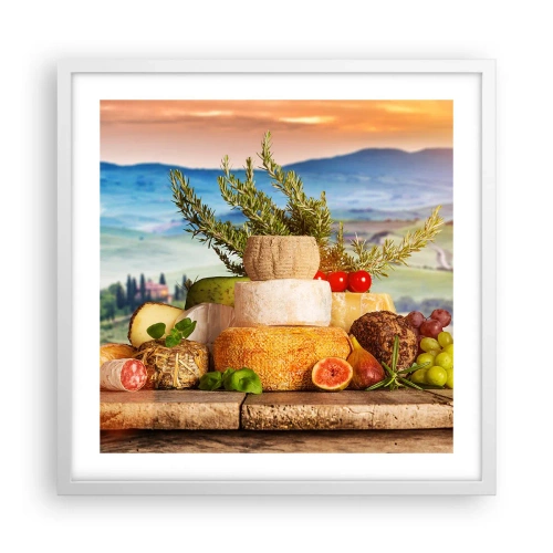 Poster in een witte lijst - De Italiaanse levensvreugde - 50x50 cm