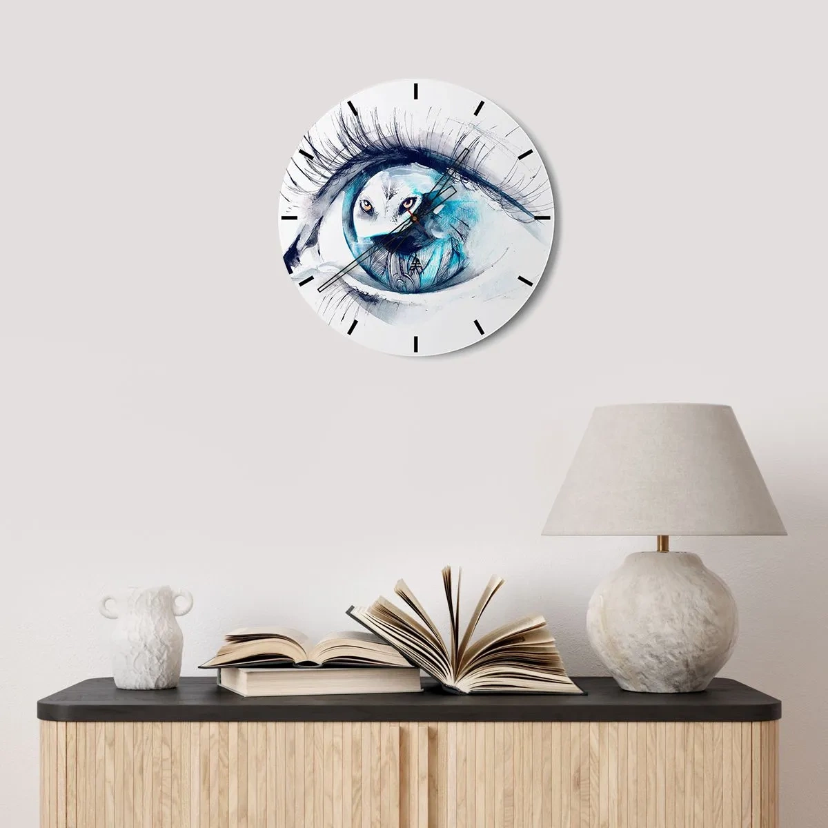 Wandklok - Klok - Oog in oog met wildheid - 40x40 cm