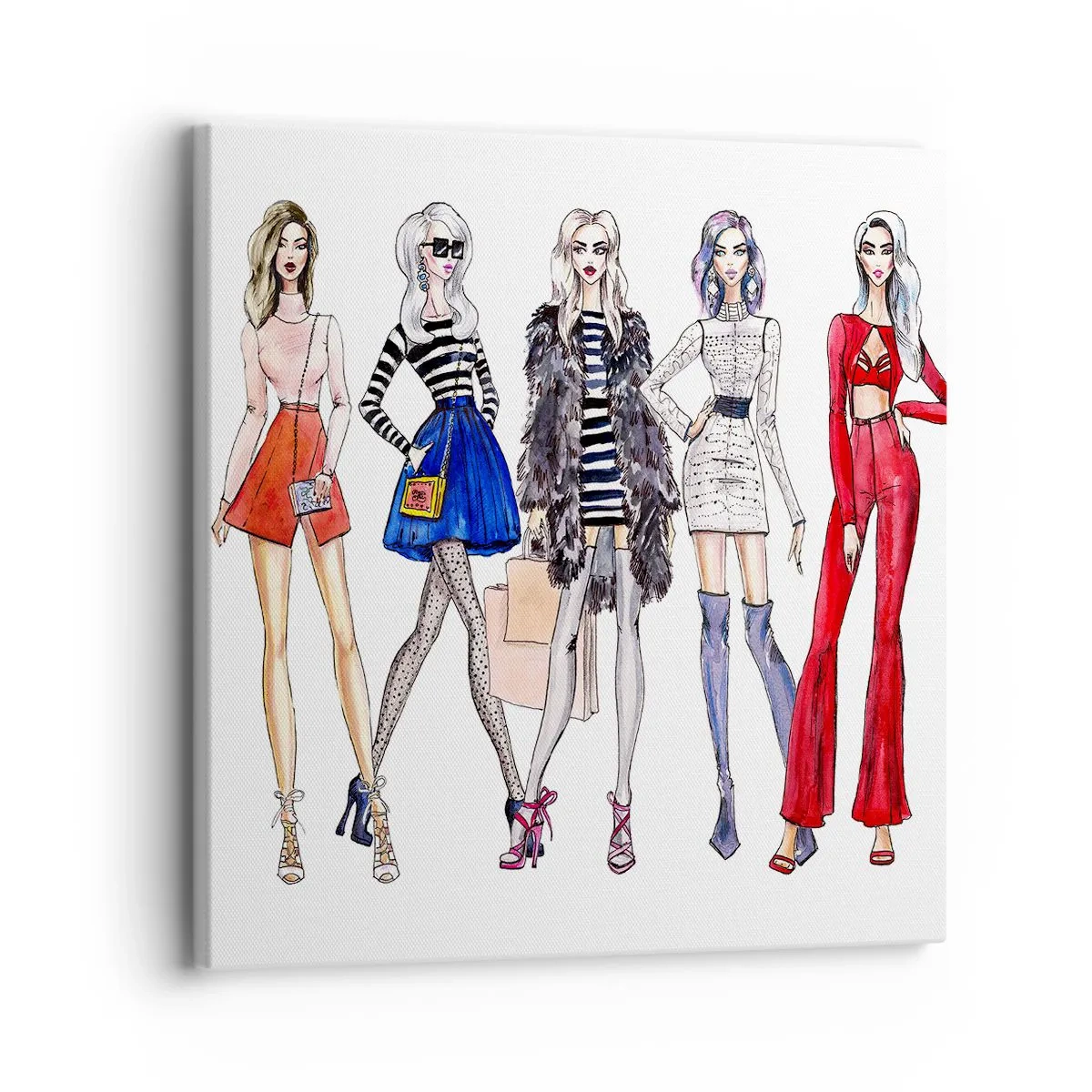 Schilderen op canvas - Elke week Fashion Week - 30x30 cm
