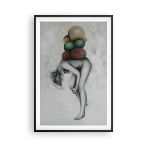 Poster in een zwarte lijst - De last van het leven - 61x91 cm