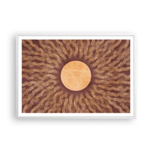 Poster in een witte lijst - Zon icoon - 100x70 cm