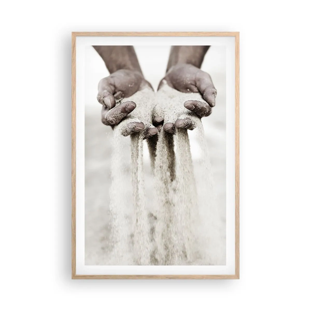 Een poster in een licht eiken lijst - Met deze handen… - 61x91 cm