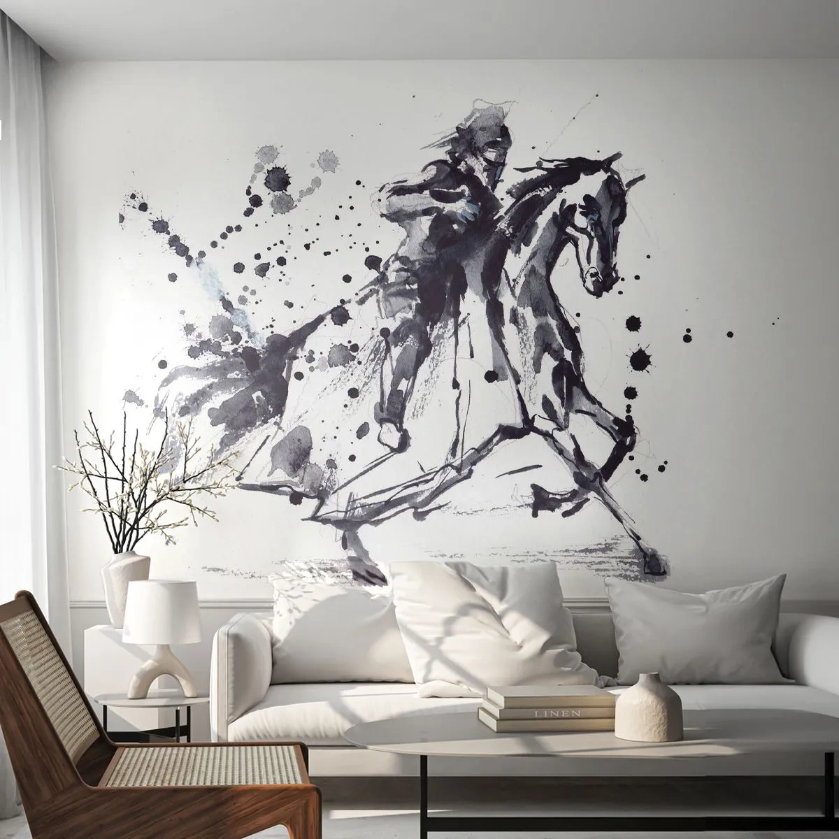 Fotobehang op maat Standard Eco - Zwarte ridder - Abstractie, Ridder te paard, Het pantser van de ridder