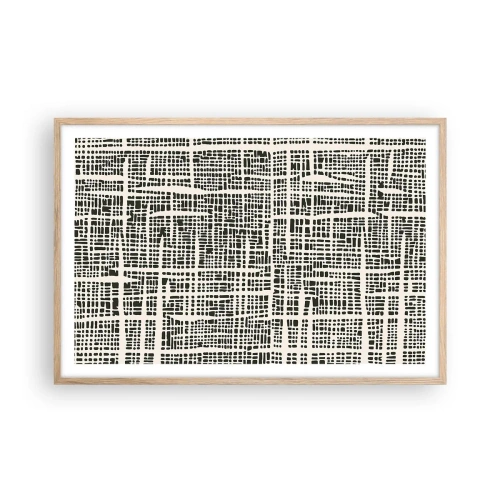 Een poster in een licht eiken lijst - Geweven compositie - 91x61 cm