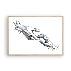 Een poster in een licht eiken lijst - Een goed gebaar - 100x70 cm