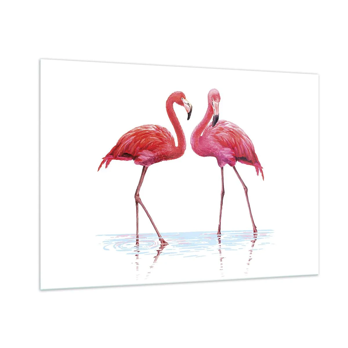 Schilderen op glas - Roze randez-vous - 100x70 cm