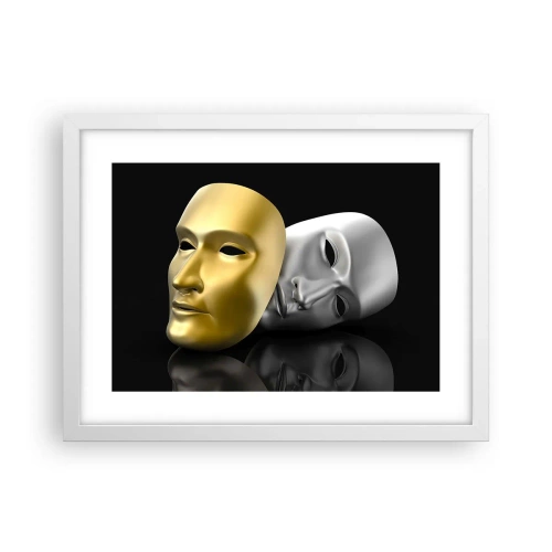 Poster in een witte lijst - Het leven is theater - 40x30 cm