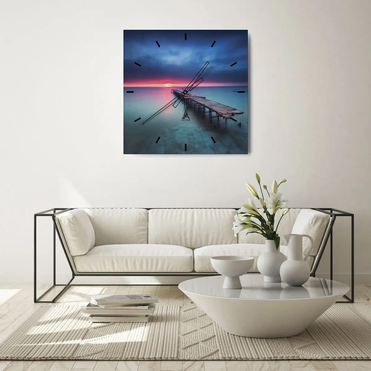 Wandklok - Klok - Tussen hemel en aarde - 40x40 cm