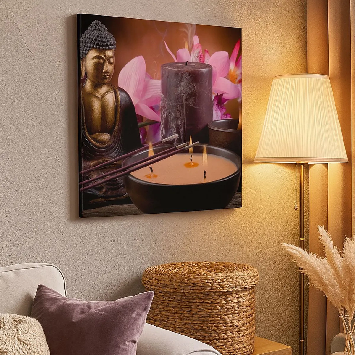 Schilderen op canvas - Maak de geest leeg, kalmeer het lichaam - 30x30 cm