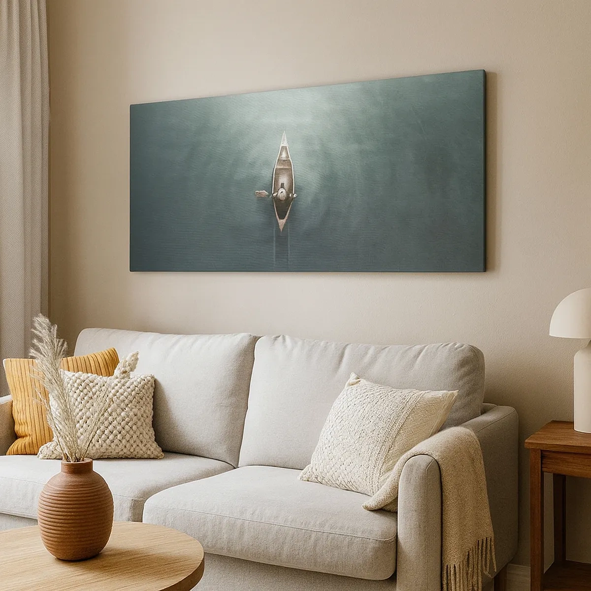 Schilderen op canvas - Door het maanmeer - 30x30 cm