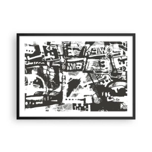 Poster in een zwarte lijst - Orde of chaos? - 70x50 cm