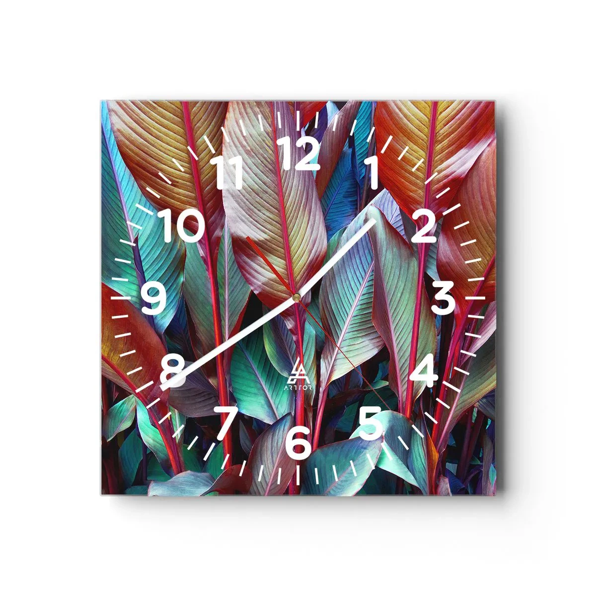 Wandklok - Klok - Een kleurrijk struikgewas - 40x40 cm