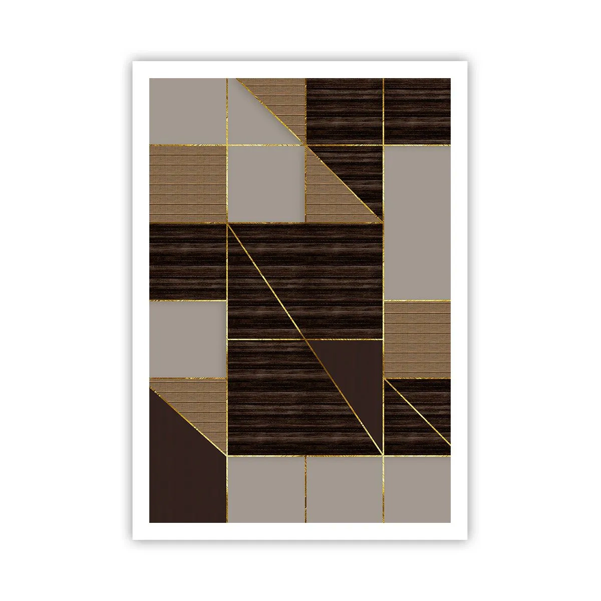 Poster - Een mozaïek van bruin en goud - 70x100 cm