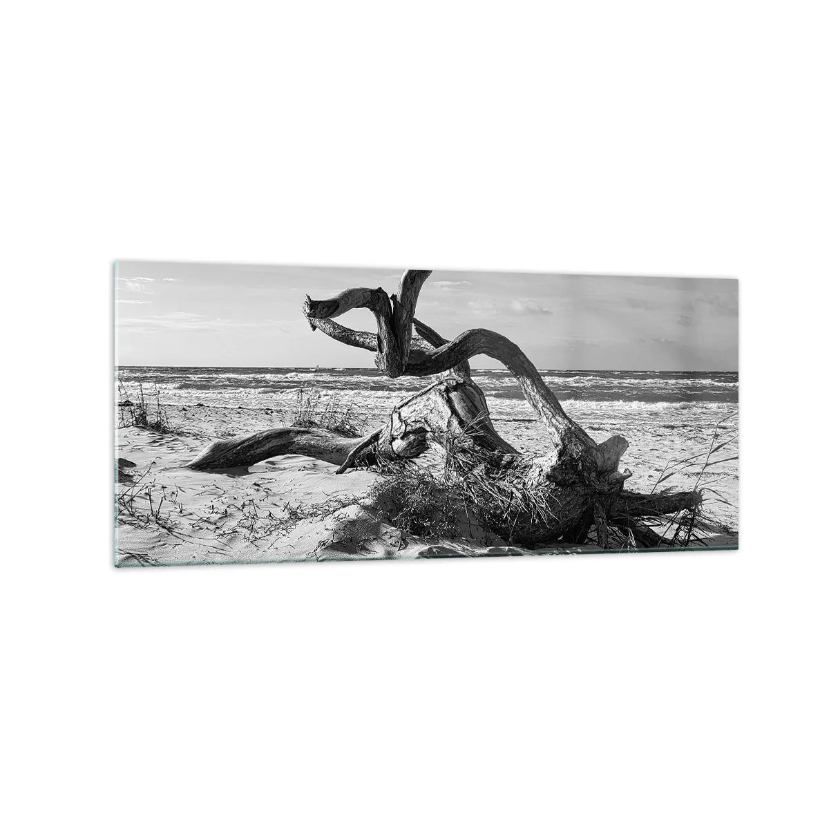 Schilderen op glas - Zee sculptuur - 120x50 cm