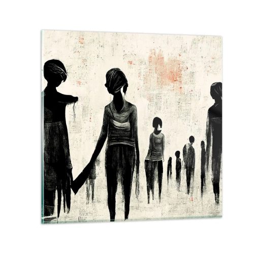 Schilderen op glas - Tegen eenzaamheid - 60x60 cm