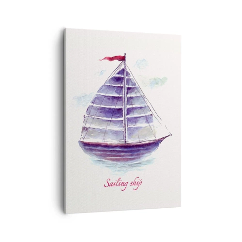 Schilderen op canvas - Volle zeilen en rustig water - 50x70 cm