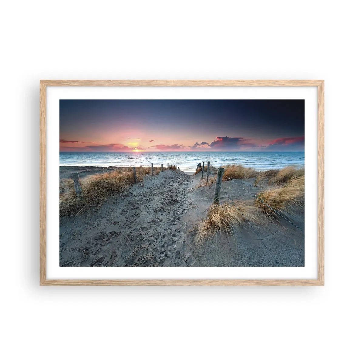 Een poster in een licht eiken lijst - Je liet een regenboog van licht stralend... - 70x50 cm