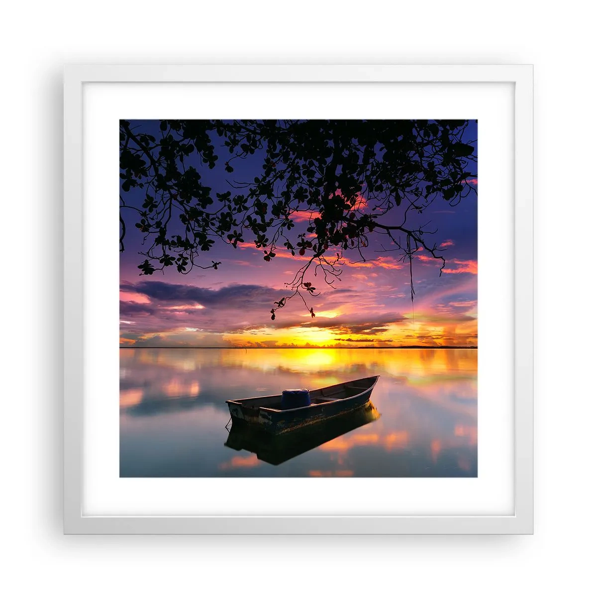 Poster in een witte lijst - "Je lijkt midden in de lucht te hangen..." - 40x40 cm