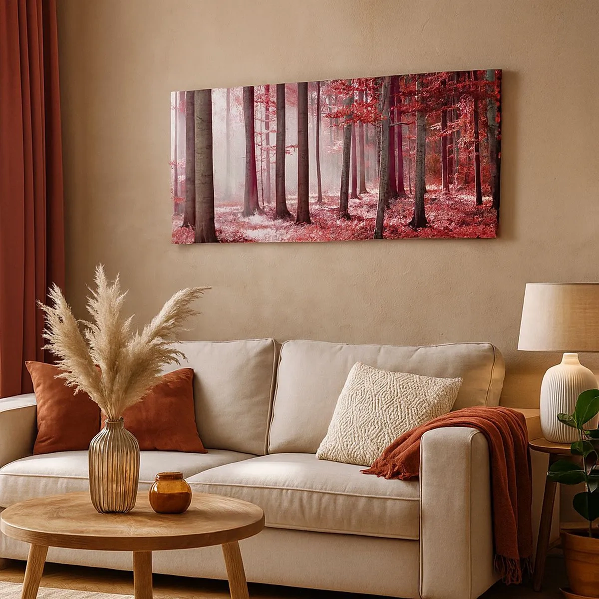 Schilderen op canvas - Rood is net zo mooi - 100x40 cm