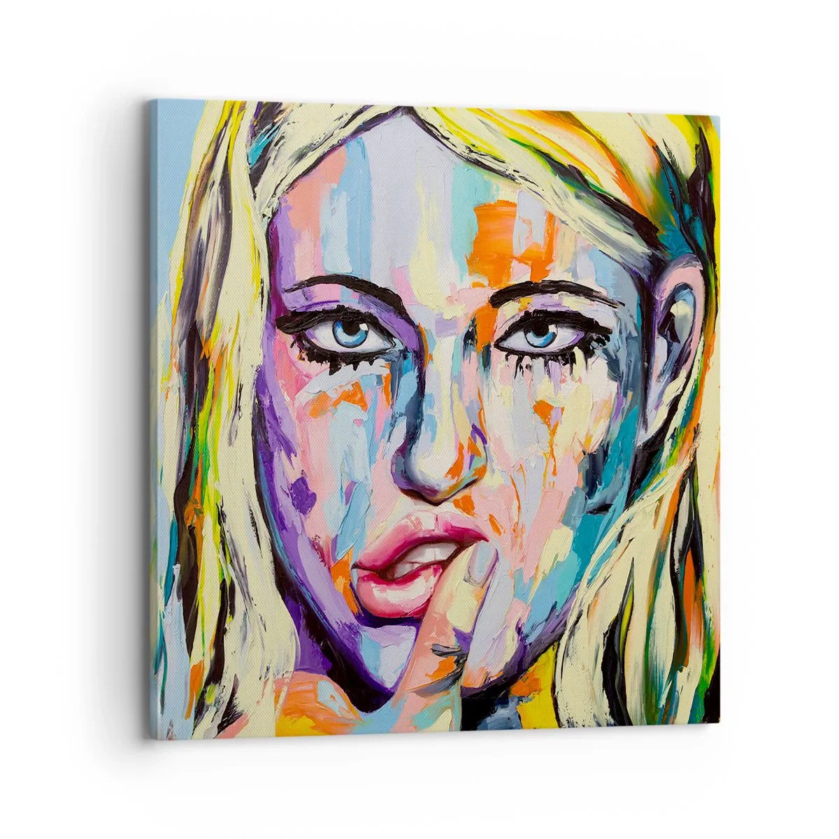 Schilderen op canvas - Kijk haar recht in de ogen - 70x70 cm