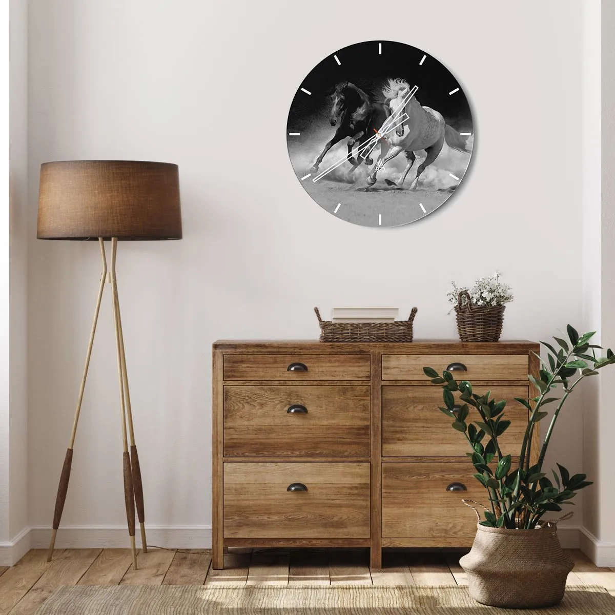 Wandklok - Klok - Vrijheidsgalop - 40x40 cm