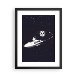 Poster in een zwarte lijst - Spacesurfer - 30x40 cm