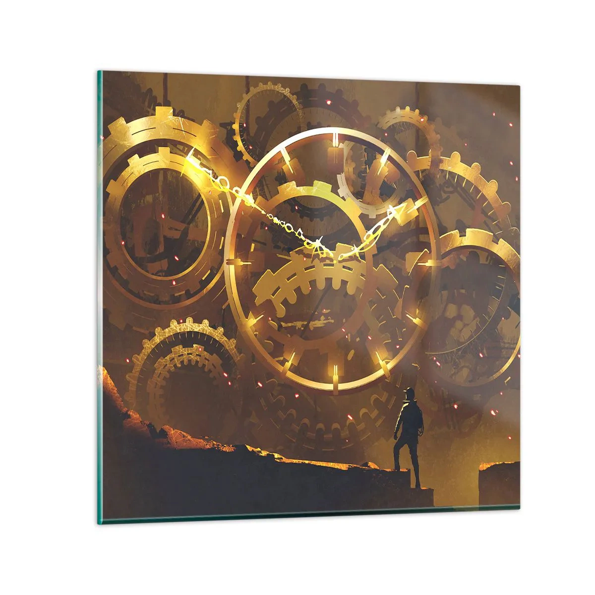 Schilderen op glas - Aan de bron van de tijd - 70x70 cm