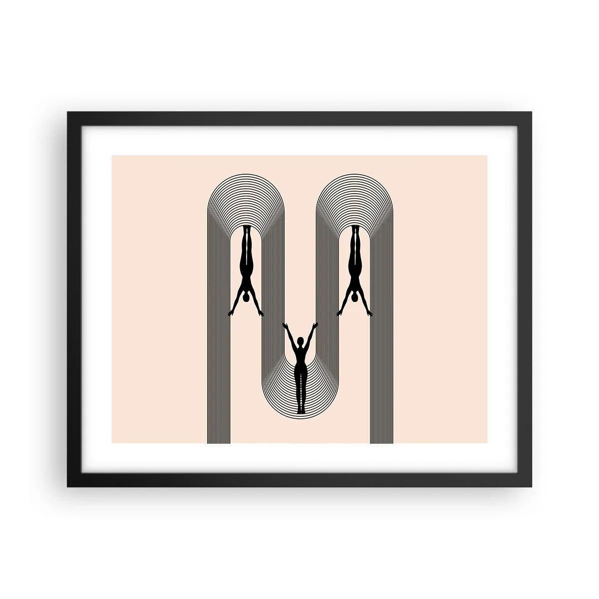 Poster in een zwarte lijst - Op zijn kop - 50x40 cm