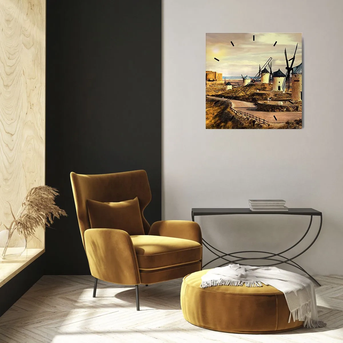 Wandklok - Klok - Don Kichot zal snel hier zijn.  - 30x30 cm