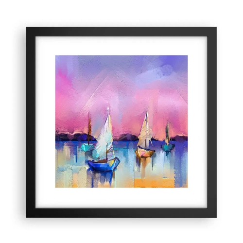 Poster in een zwarte lijst - Richting: breed water - 30x30 cm