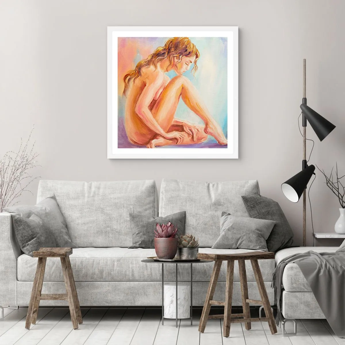 Poster in een witte lijst - De daad van de jeugd - 30x30 cm