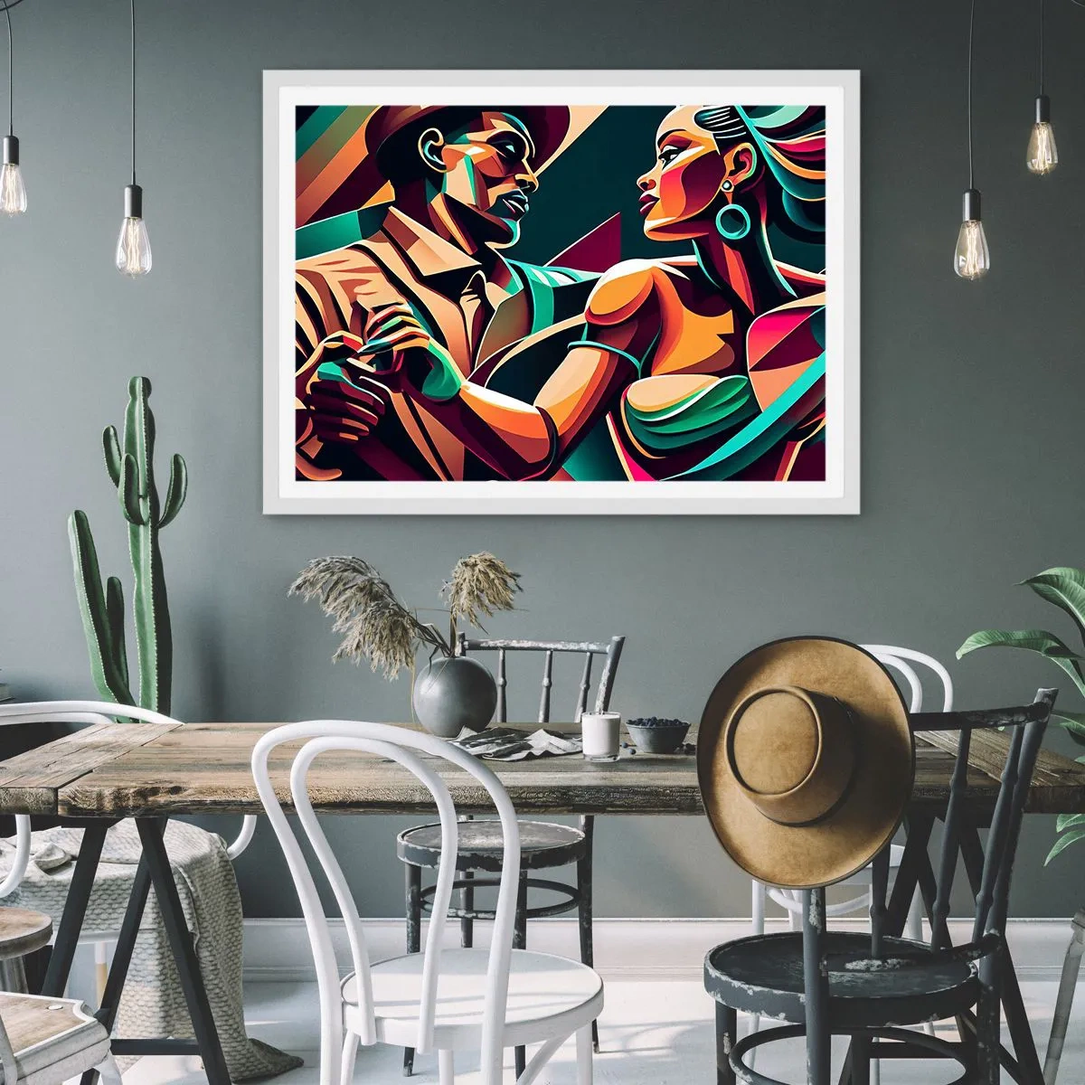 Poster in een witte lijst - In het ritme van het hart - 100x70 cm