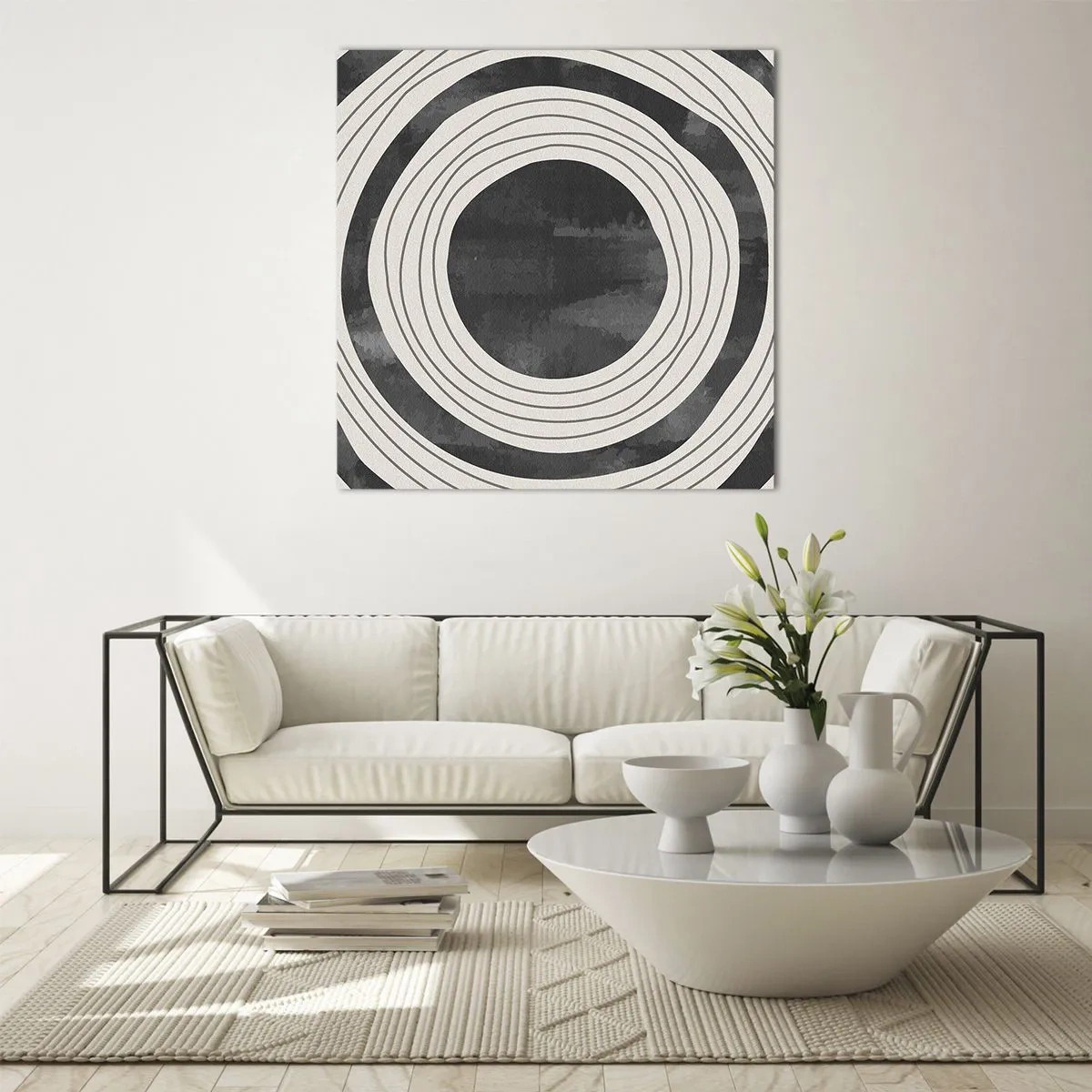 Schilderen op glas - Precies op het punt - 70x70 cm