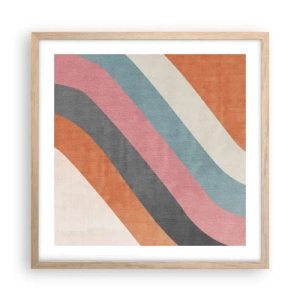 Een poster in een licht eiken lijst - Diagonale compositie – beweging - 50x50 cm