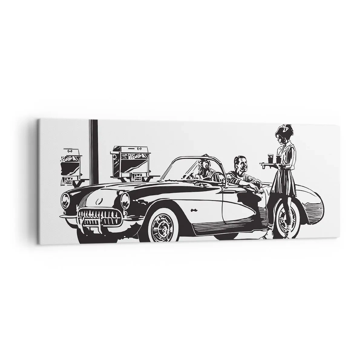 Schilderen op canvas - 60e - zorgeloos Amerika - 140x50 cm