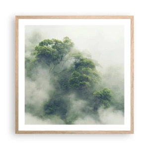 Een poster in een licht eiken lijst - In mist gehuld - 60x60 cm