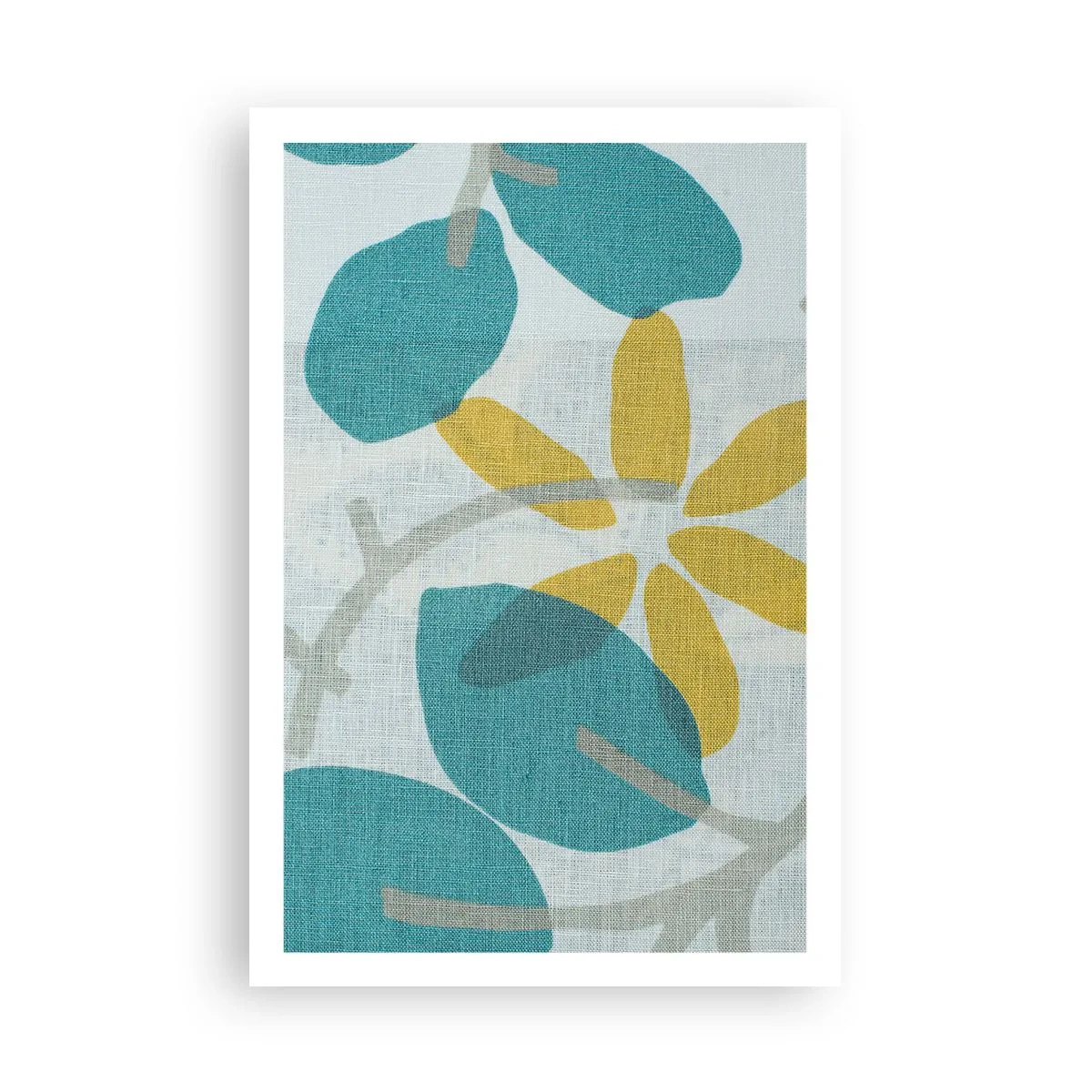 Poster - Tussen de azuurblauwe bladeren - 61x91 cm