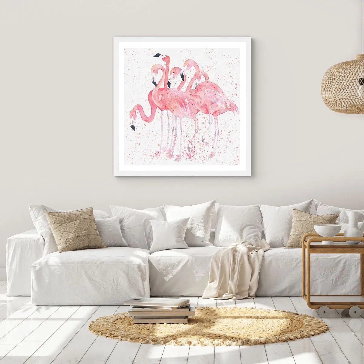 Poster in een witte lijst - Roze ensemble - 60x60 cm
