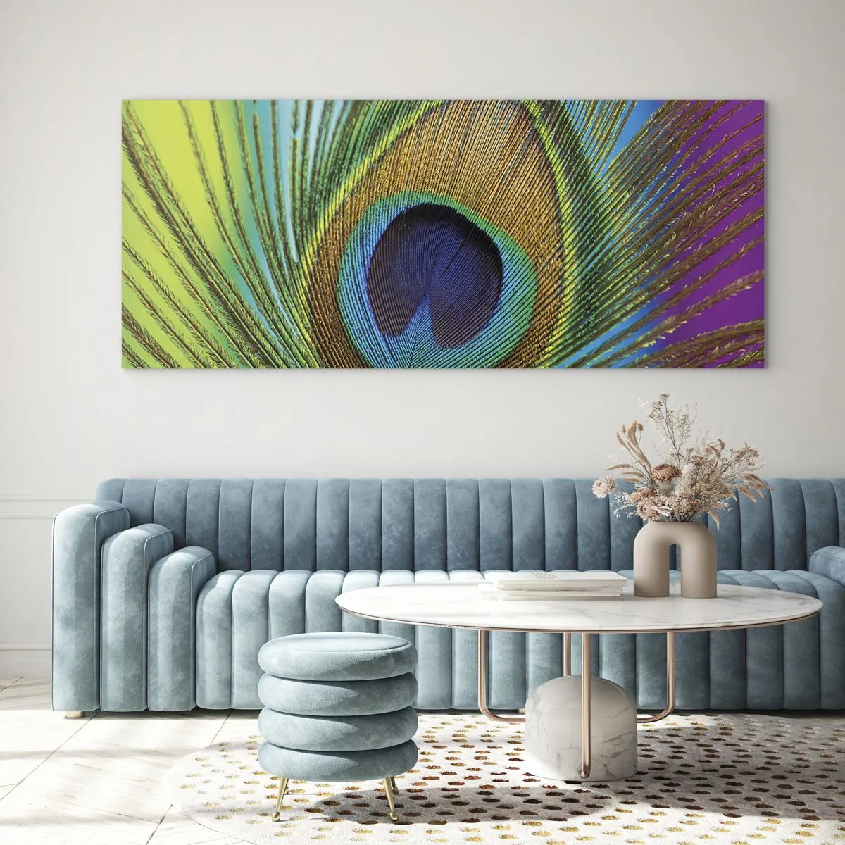 Schilderen op glas - Oog in oog - 100x40 cm