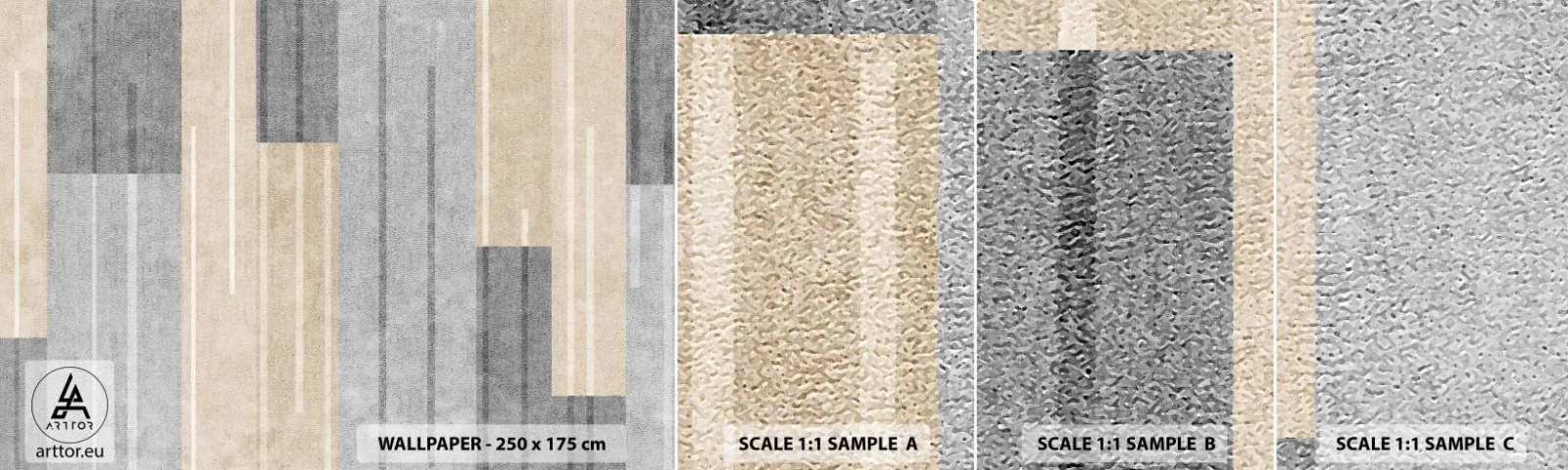 Fotobehang Staaltje Standard Eco - Compositie: houd verticaal - Abstractie, Lijnen, Pastel - 100x30 cm
