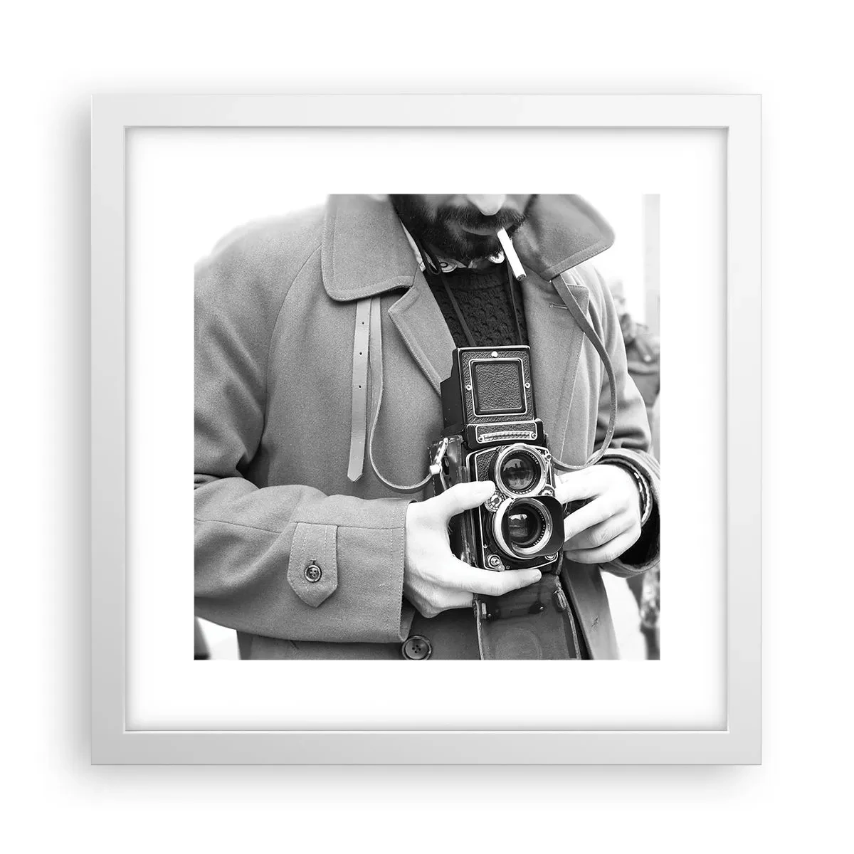 Poster in een witte lijst - Retro stijl - 30x30 cm