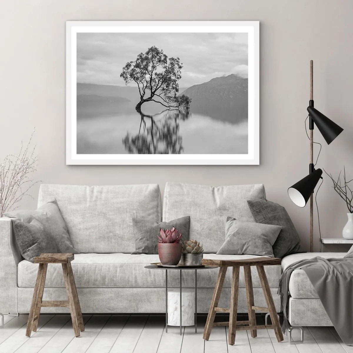 Poster in een witte lijst - Er is zo'n land - 50x40 cm