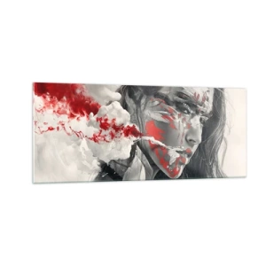 Schilderen op glas - In de dampen van absurditeit - 100x40 cm