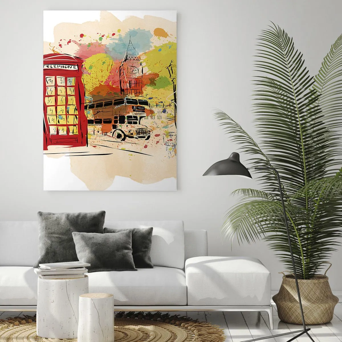 Schilderen op glas - De stad van de afwisseling - 50x70 cm